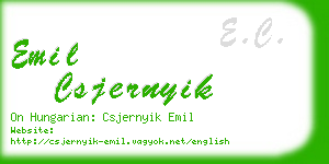 emil csjernyik business card